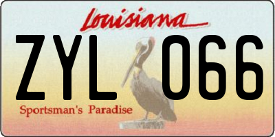 LA license plate ZYL066