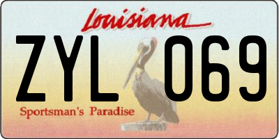 LA license plate ZYL069