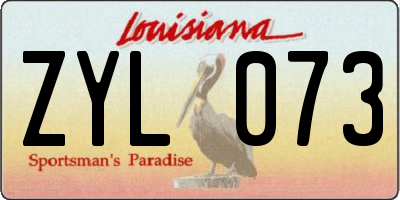 LA license plate ZYL073