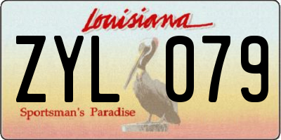 LA license plate ZYL079