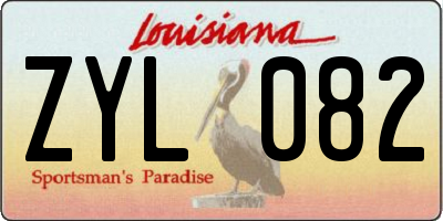 LA license plate ZYL082