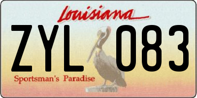LA license plate ZYL083