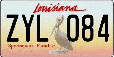 LA license plate ZYL084