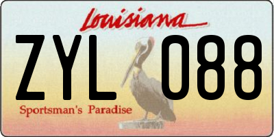 LA license plate ZYL088