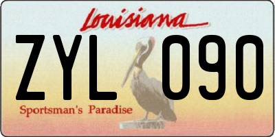 LA license plate ZYL090