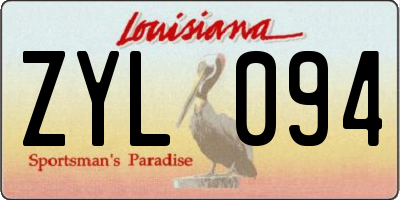 LA license plate ZYL094