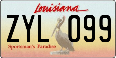 LA license plate ZYL099