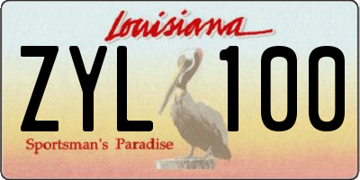 LA license plate ZYL100