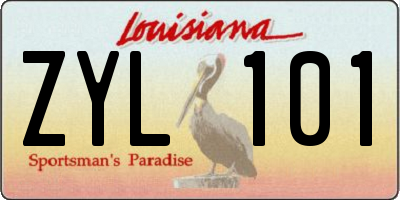 LA license plate ZYL101