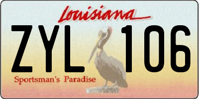 LA license plate ZYL106