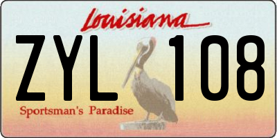 LA license plate ZYL108