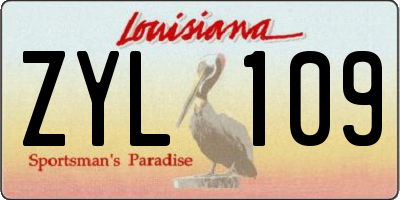 LA license plate ZYL109