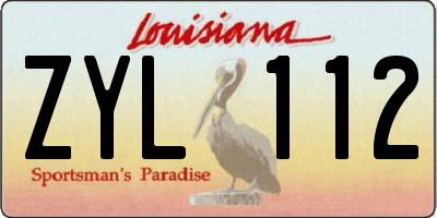 LA license plate ZYL112