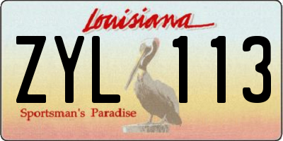 LA license plate ZYL113