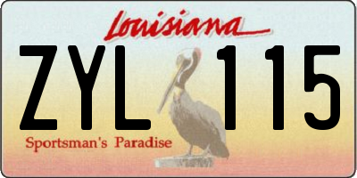 LA license plate ZYL115