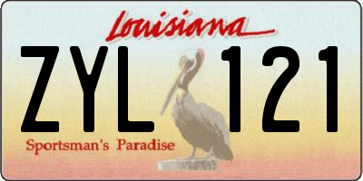 LA license plate ZYL121