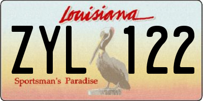 LA license plate ZYL122