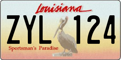 LA license plate ZYL124