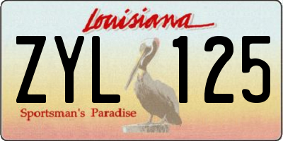 LA license plate ZYL125