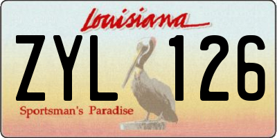 LA license plate ZYL126