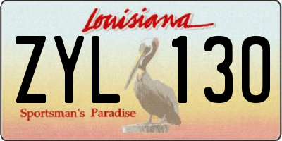 LA license plate ZYL130