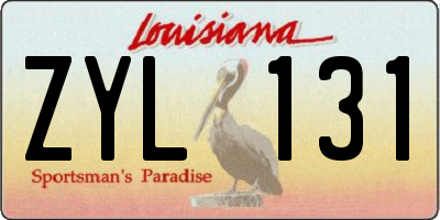 LA license plate ZYL131