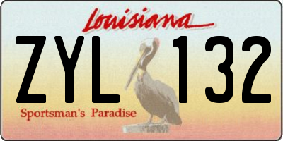 LA license plate ZYL132