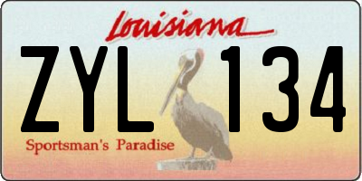 LA license plate ZYL134