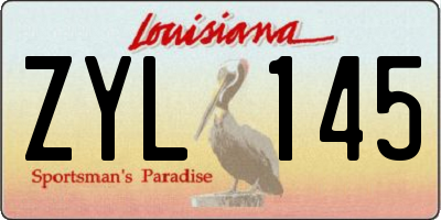 LA license plate ZYL145