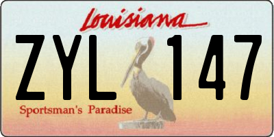 LA license plate ZYL147