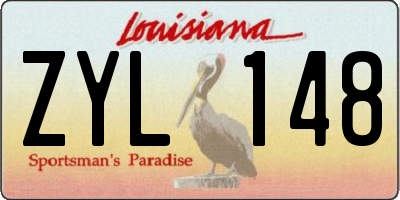 LA license plate ZYL148