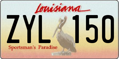 LA license plate ZYL150