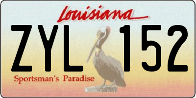 LA license plate ZYL152