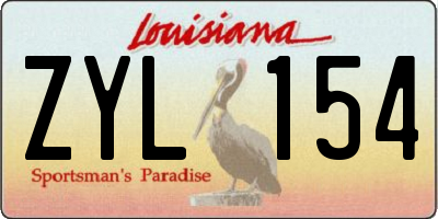 LA license plate ZYL154