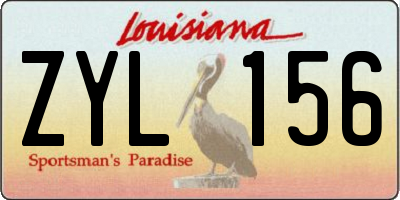 LA license plate ZYL156