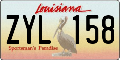 LA license plate ZYL158