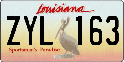 LA license plate ZYL163