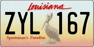 LA license plate ZYL167