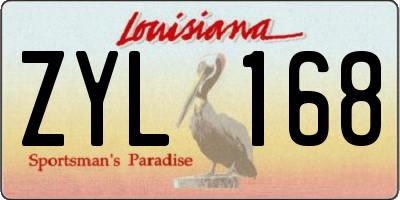 LA license plate ZYL168