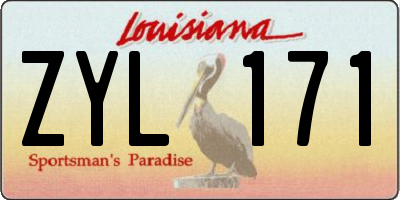 LA license plate ZYL171