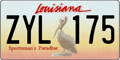 LA license plate ZYL175