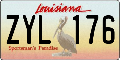 LA license plate ZYL176