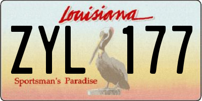 LA license plate ZYL177