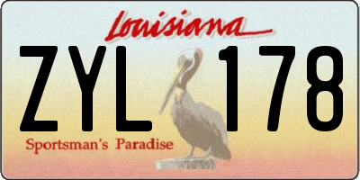 LA license plate ZYL178