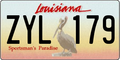 LA license plate ZYL179