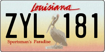 LA license plate ZYL181