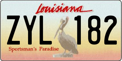 LA license plate ZYL182