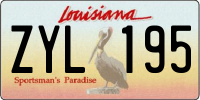 LA license plate ZYL195