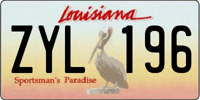 LA license plate ZYL196