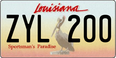 LA license plate ZYL200